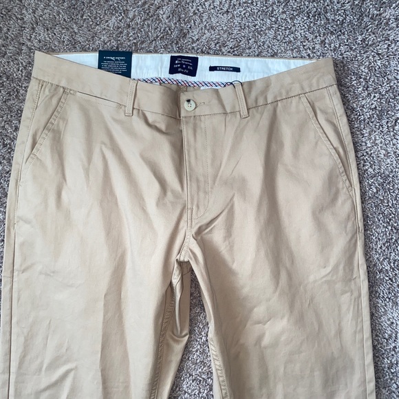 Ben Sherman Men's Size 38x32 Slim Fit Stretch Tan Casual Khaki Sand Chino Pants - Picture 2 of 6